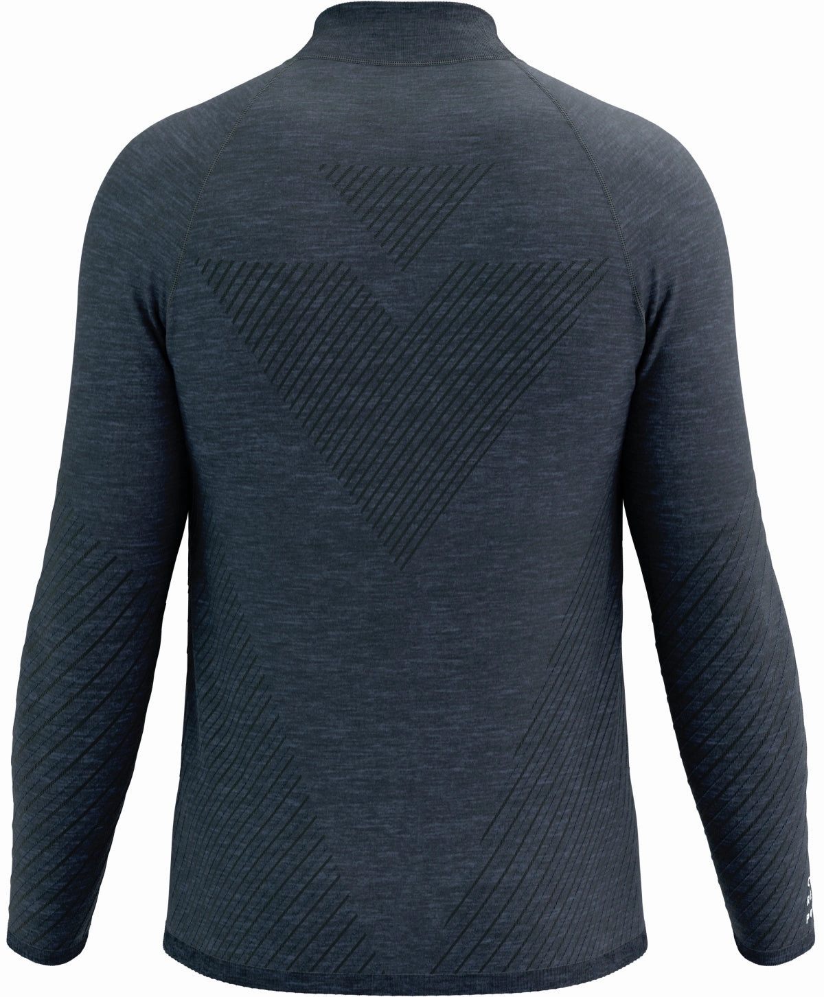 Mix - and - Match Multi Stitch Reinforcement Compressport Seamless Full Zip Long Sleeve Mens Running Top - Blue