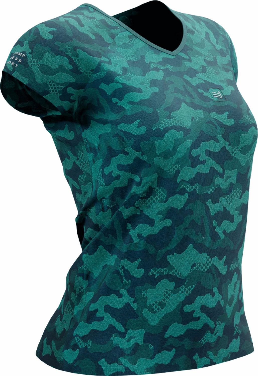 Layering Essential Active Wear Compressport Training Short Sleeve Womens Running Top - Green