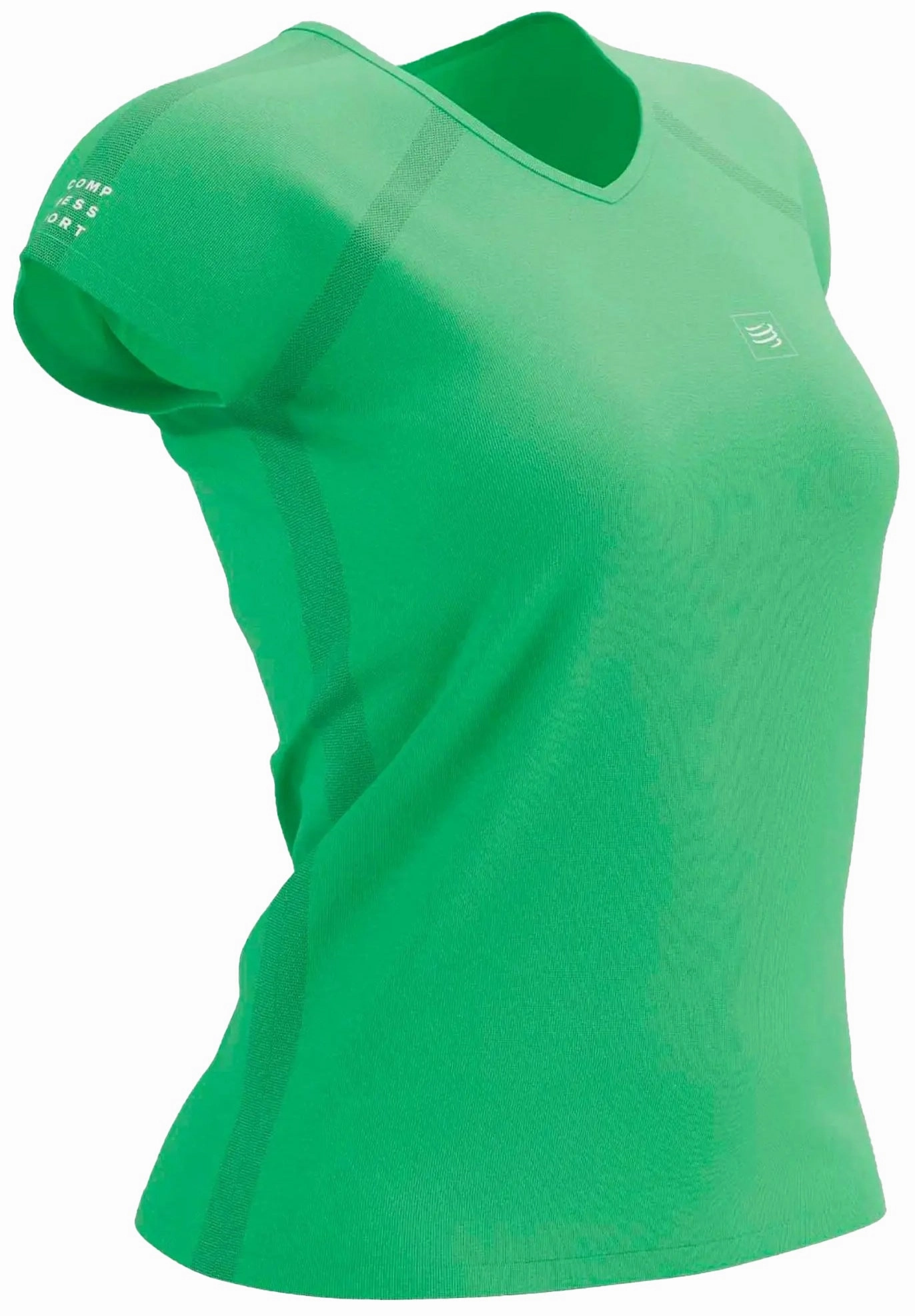 Compressport Training Short Sleeve Womens Running Top - Green Cozy And Warm