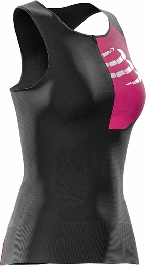 Texture Compressport Tri Postural Ultra Womens Running Vest Tank Top - Black