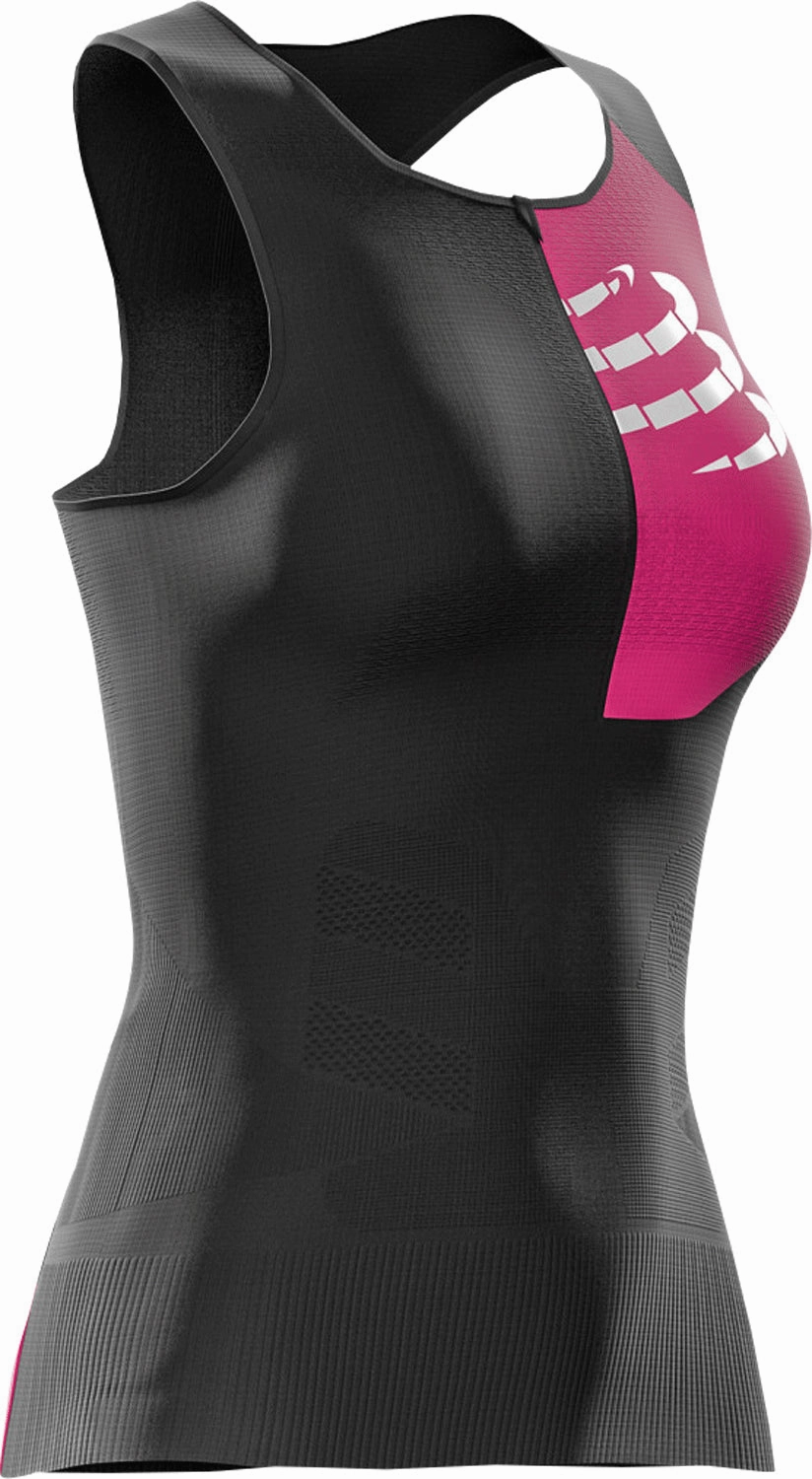 Texture Compressport Tri Postural Ultra Womens Running Vest Tank Top - Black