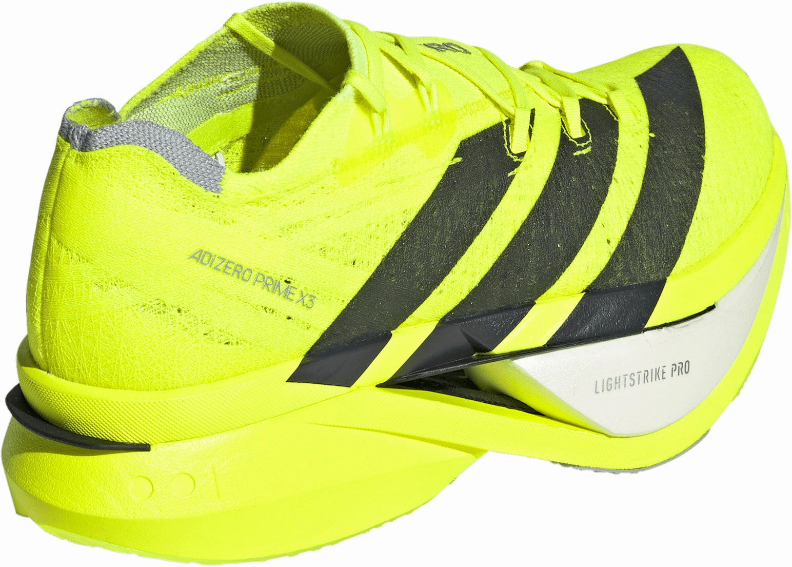 adidas Adizero Prime X3 Strung Running Shoes - Yellow Airflow Optimized Mesh running with a running belt