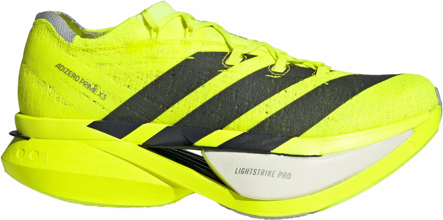 adidas Adizero Prime X3 Strung Running Shoes - Yellow Reinforced Stitching toe - support - system