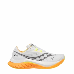 futuristic - style shoes Comfortable Foot Bend Saucony Men's Endorphin Speed 4 Running Shoes in White/Peel SS25