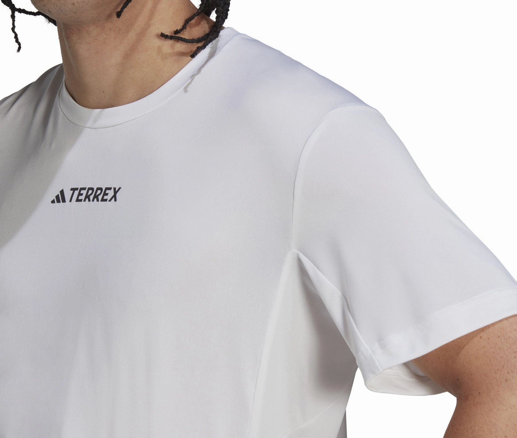 Floral Print adidas Terrex Multi Short Sleeve Mens Running Top - White