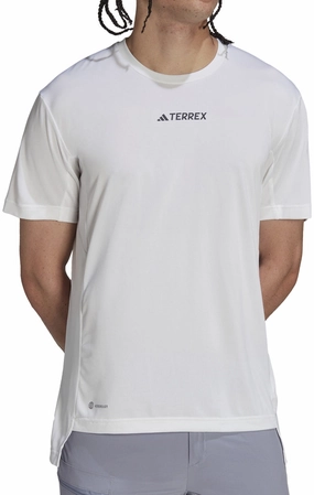 adidas Terrex Multi Short Sleeve Mens Running Top - White Party fun soft fit