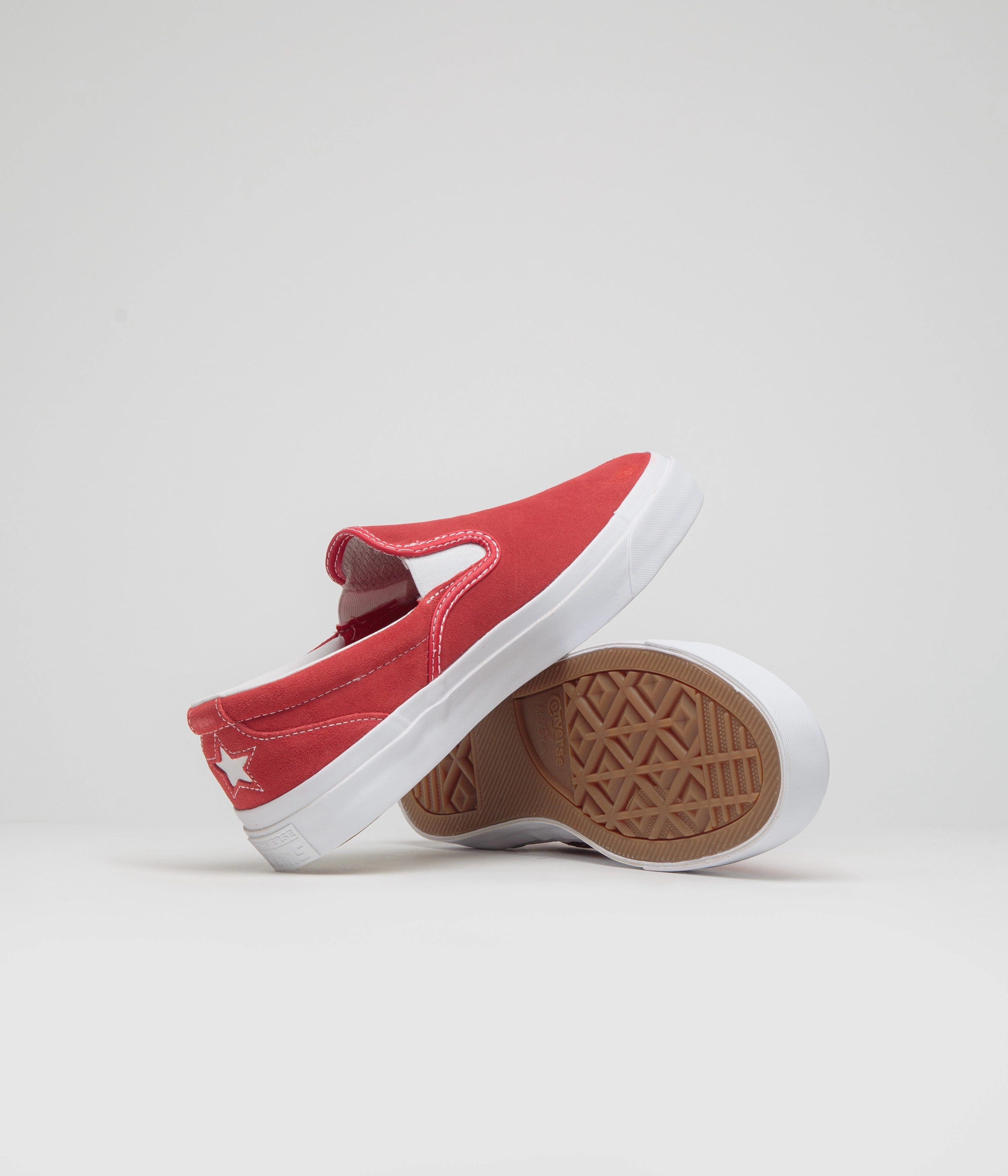 Converse Cons One Star CC Slip Pro Shoes - Red / White / Gum Relaxed Movement High   Top