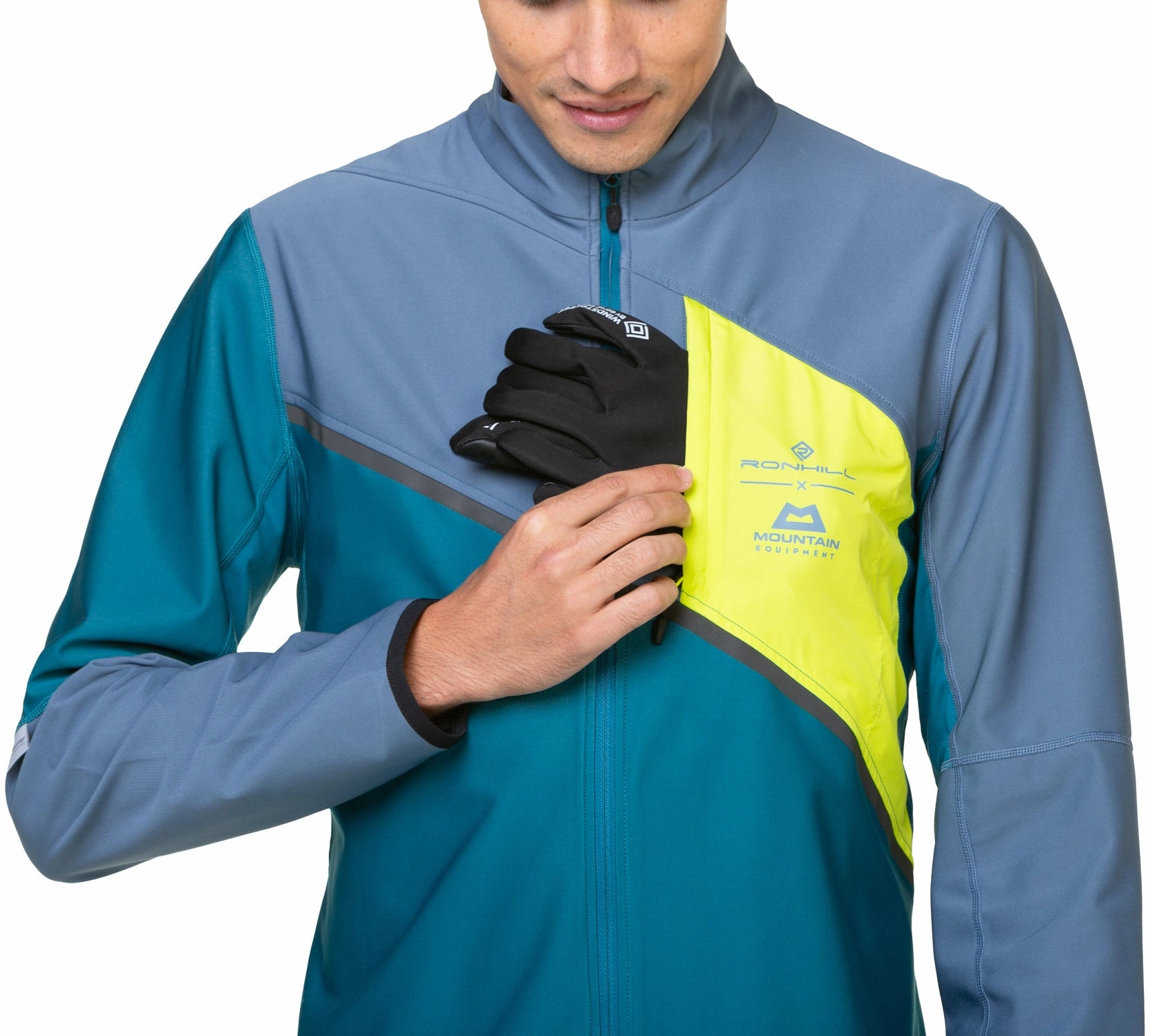 Ronhill Tech GORE-TEX Windstopper Mens Running Jacket - Blue Weather Ease