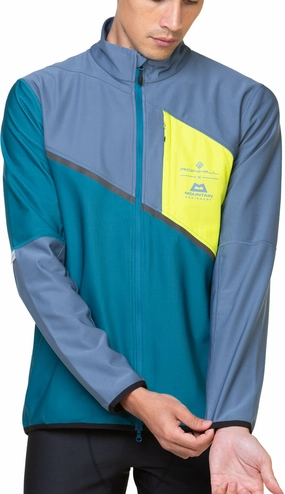 Ronhill Tech GORE-TEX Windstopper Mens Running Jacket - Blue snag resistant