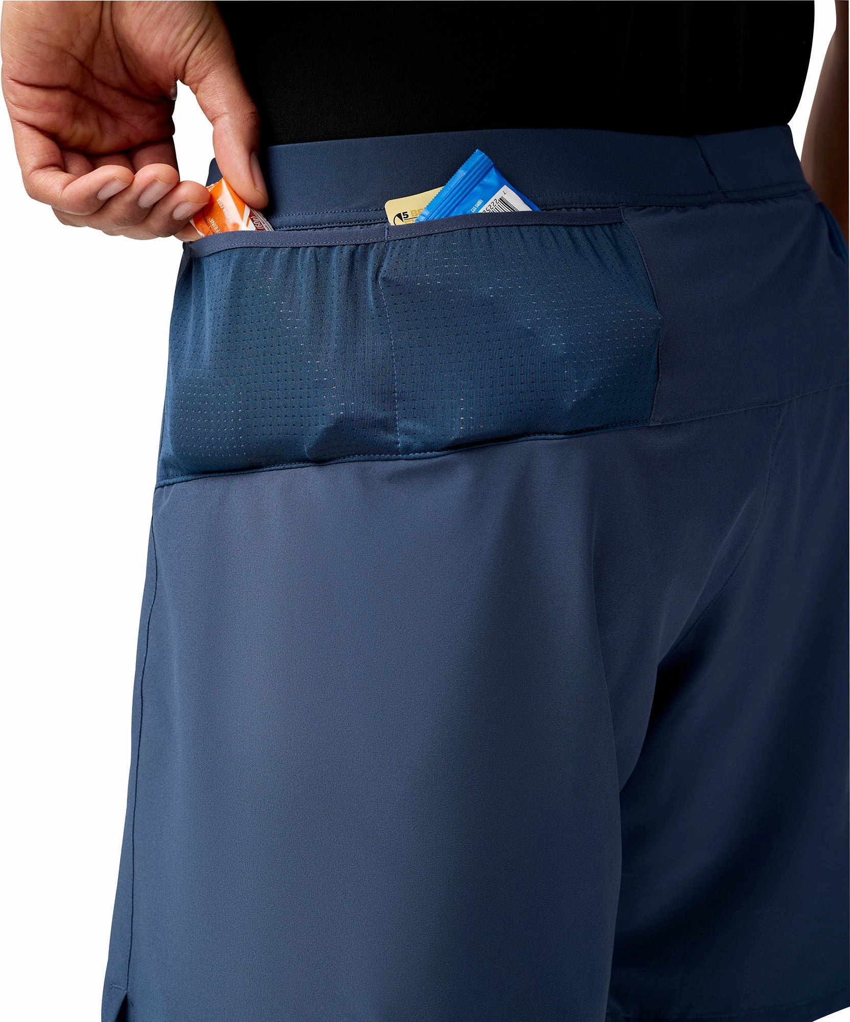 Brooks 7 Inch Journey 2 In 1 Mens Running Shorts - Blue Microfiber Blend Fabric
