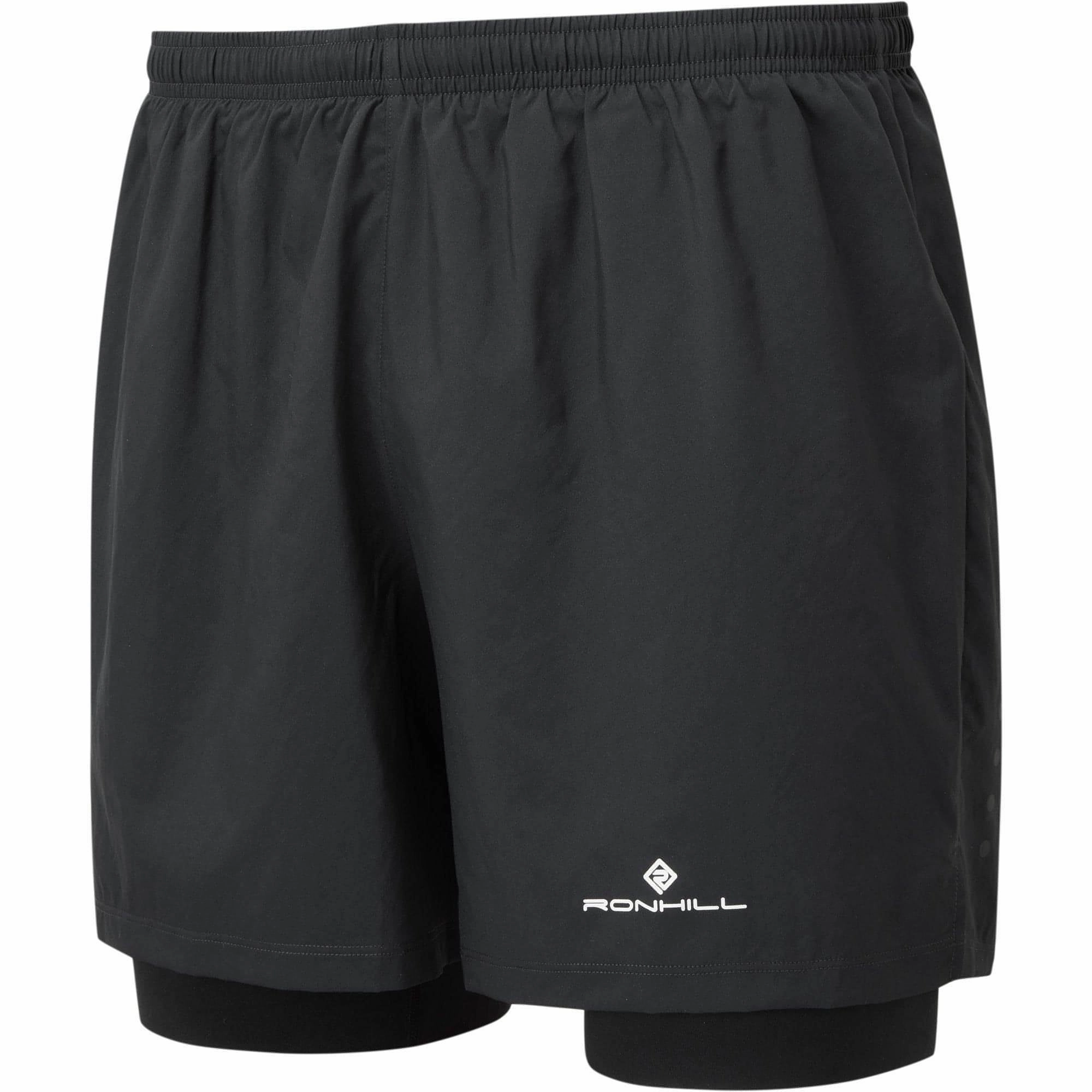 Ronhill Core Twin 2 In 1 Mens Running Shorts - Black Active Shorts Easy Movement