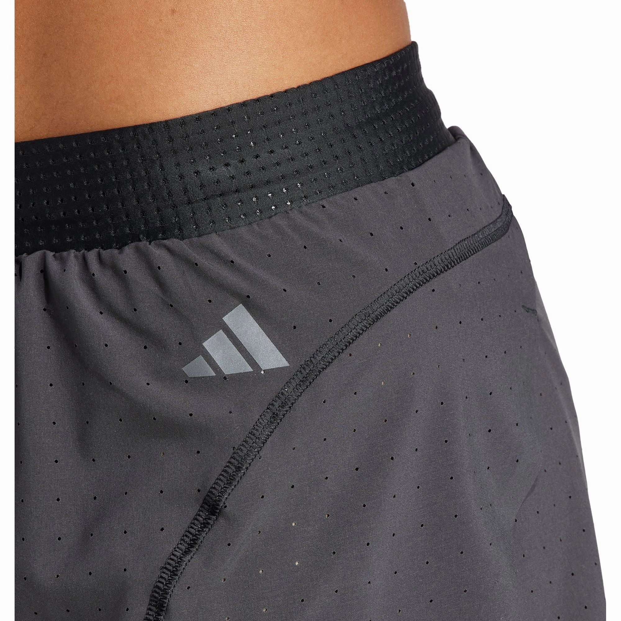 Hidden Storage Compartment Minimalist Look adidas Adizero Womens Split Running Shorts - Black