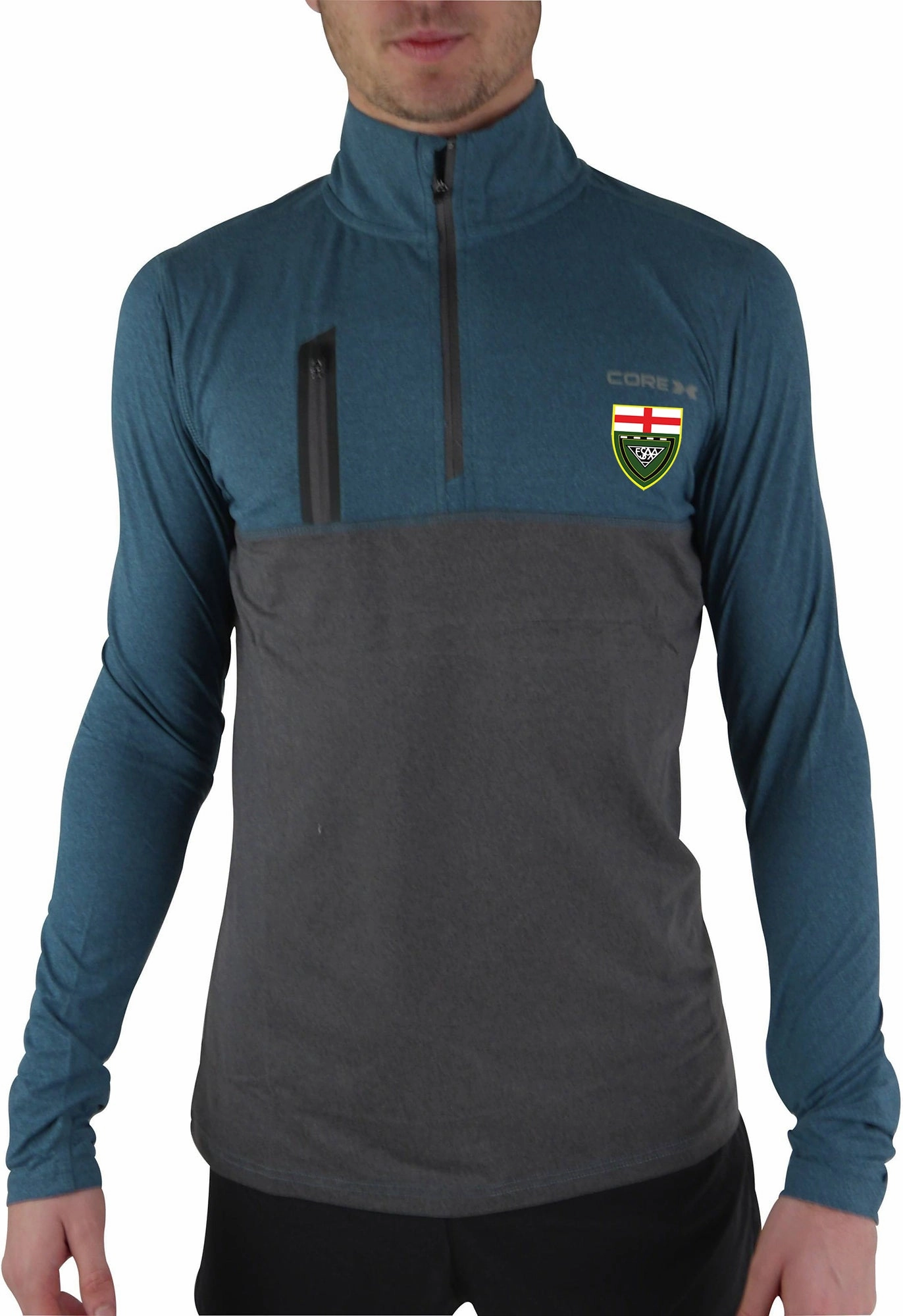 Autumn CoreX Fitness ESAA Half Zip Long Sleeve Mens Running Top - Blue