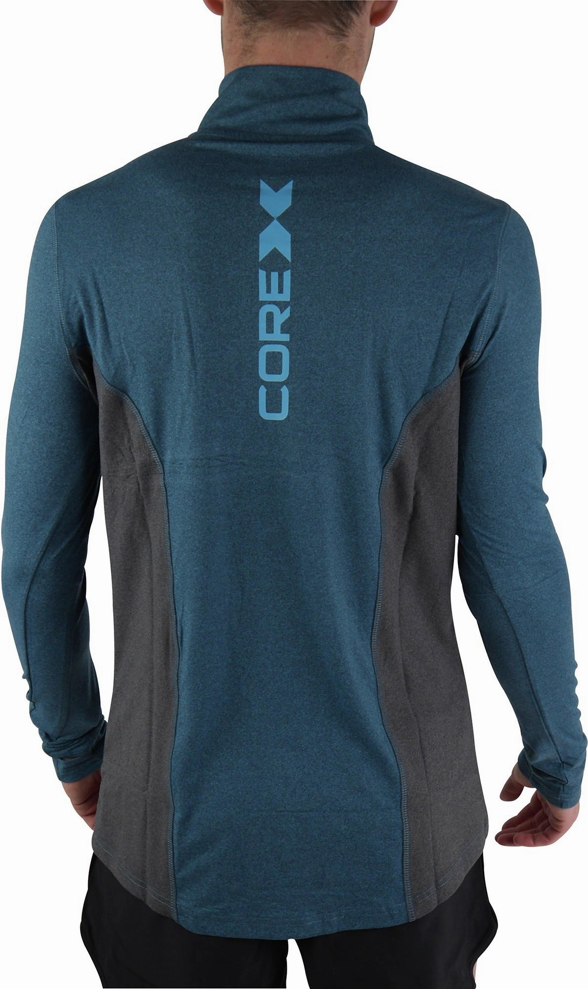 Tropical region High - end CoreX Fitness ESAA Half Zip Long Sleeve Mens Running Top - Blue