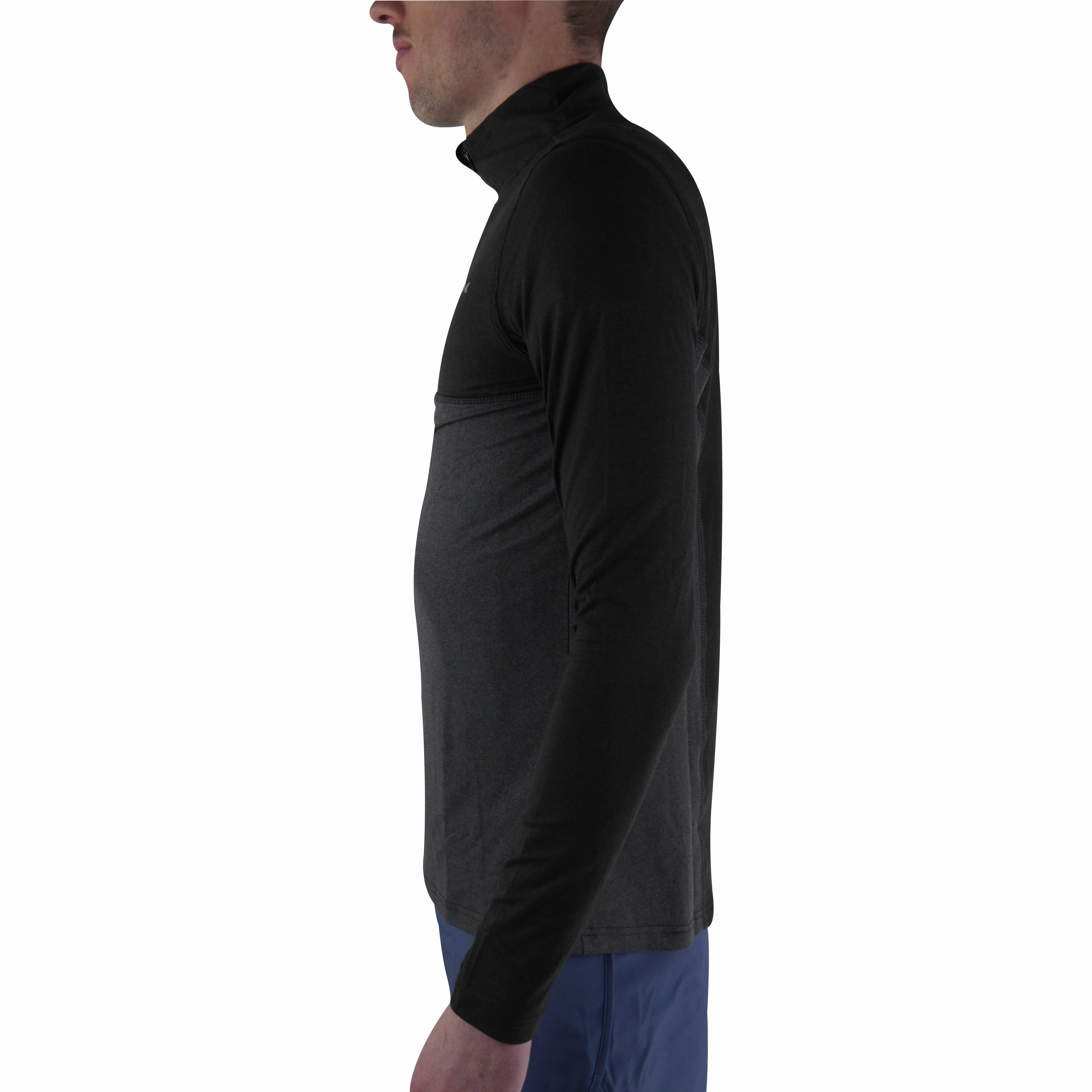 Fashionista CoreX Fitness Half Zip Long Sleeve Mens Running Top - Black