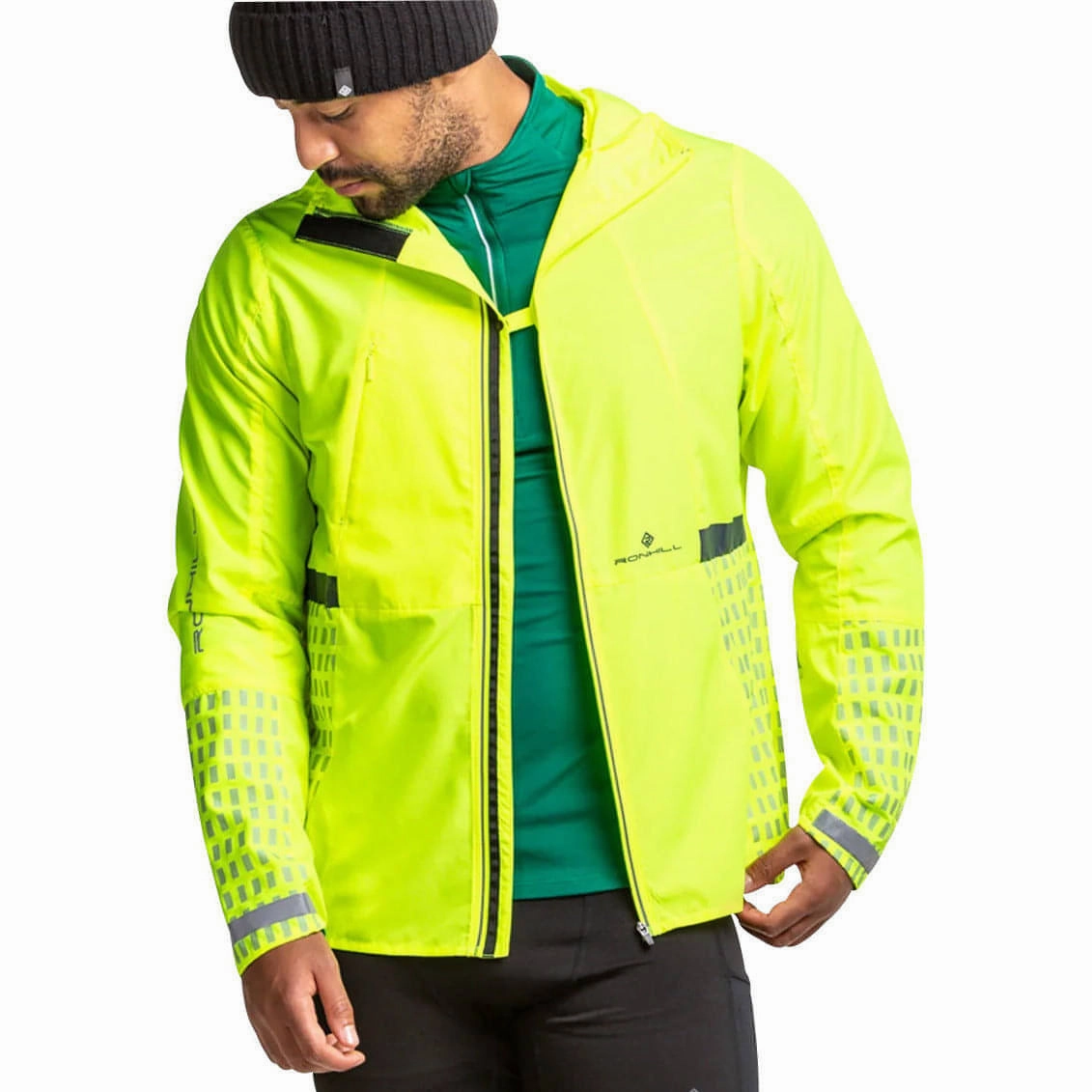 Ronhill Tech Afterhours Mens Running Jacket - Yellow Jog Compact Packable