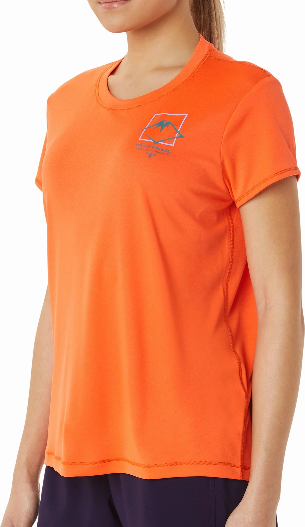 Versatile Style Trend Asics FujiTrail Logo Womens Short Sleeve Running Top - Orange
