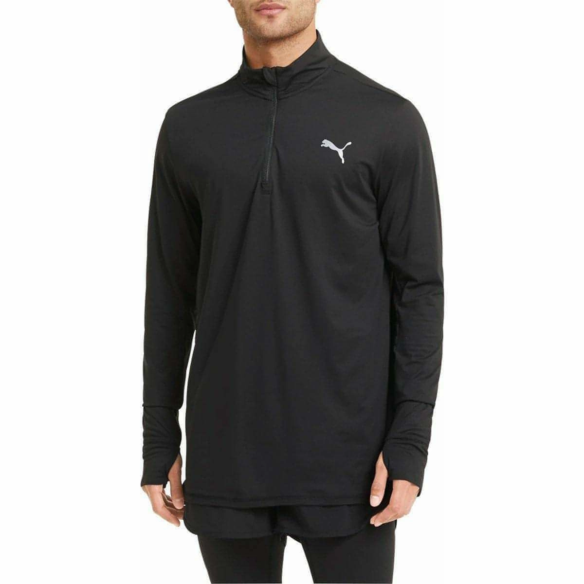 Ring Puma Favourite Half Zip Long Sleeve Mens Running Top - Black