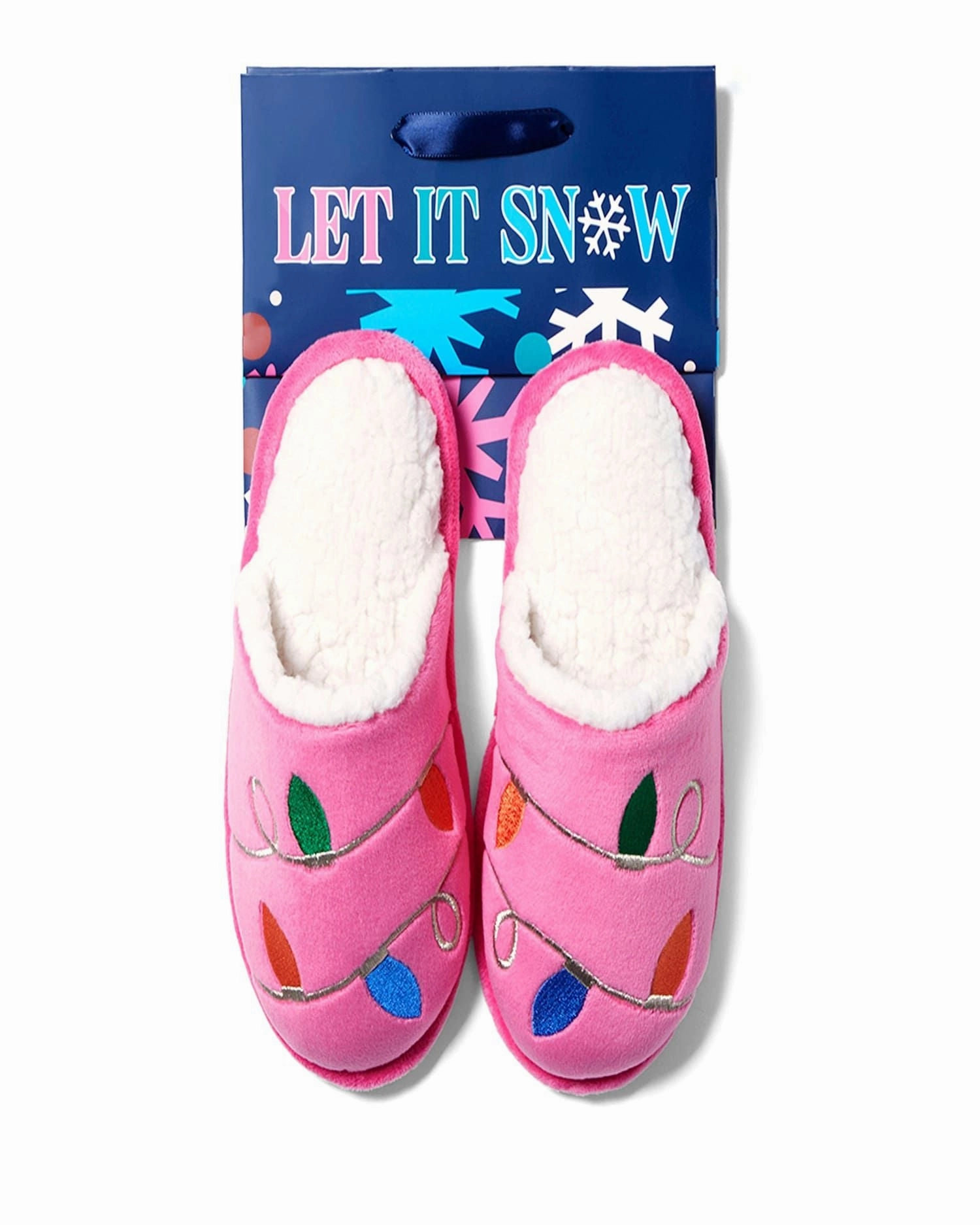 Cozyfoams Women's Holiday Novelty Scuff Slipper with Gift Bag Ankle Strap Energy Saving