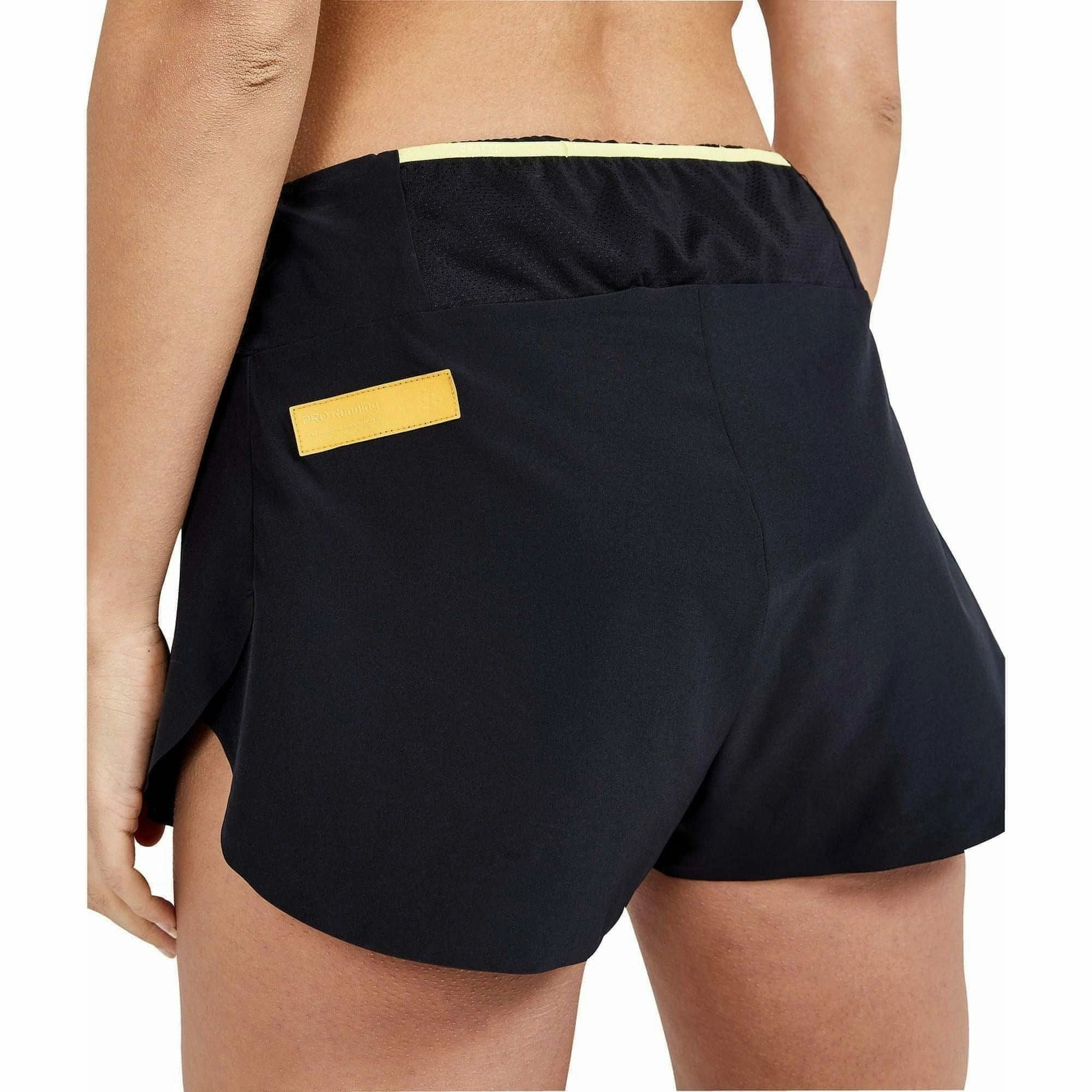 TearResistantBuild Comfort Design Craft PRO Hypervent Split Womens Running Shorts - Black