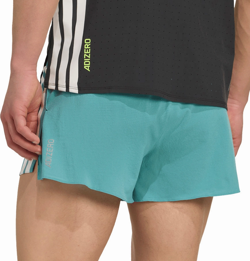 stretchy design Floral Print adidas Adizero Gel Pocket 3 Inch Mens Running Shorts - Green