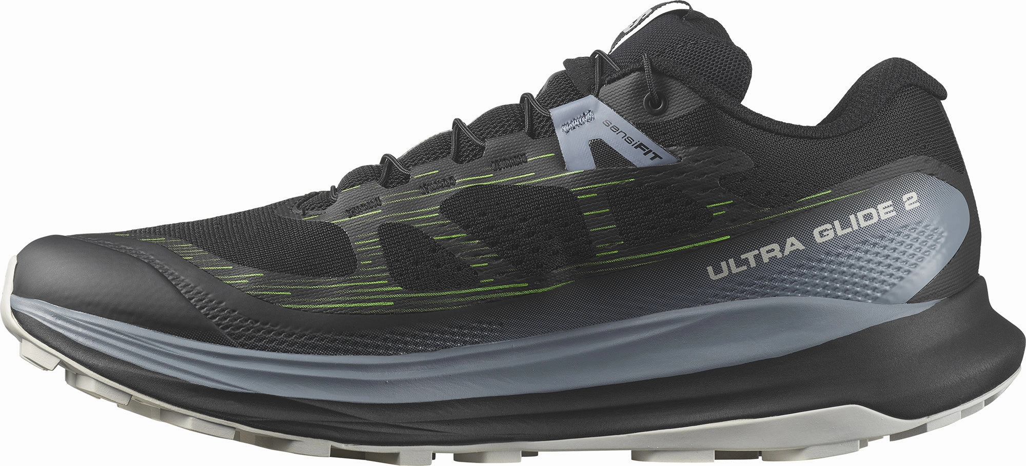 running in a arch bridge area shoes shoe length Salomon Ultra Glide 2 Mens Trail Running Shoes - Black