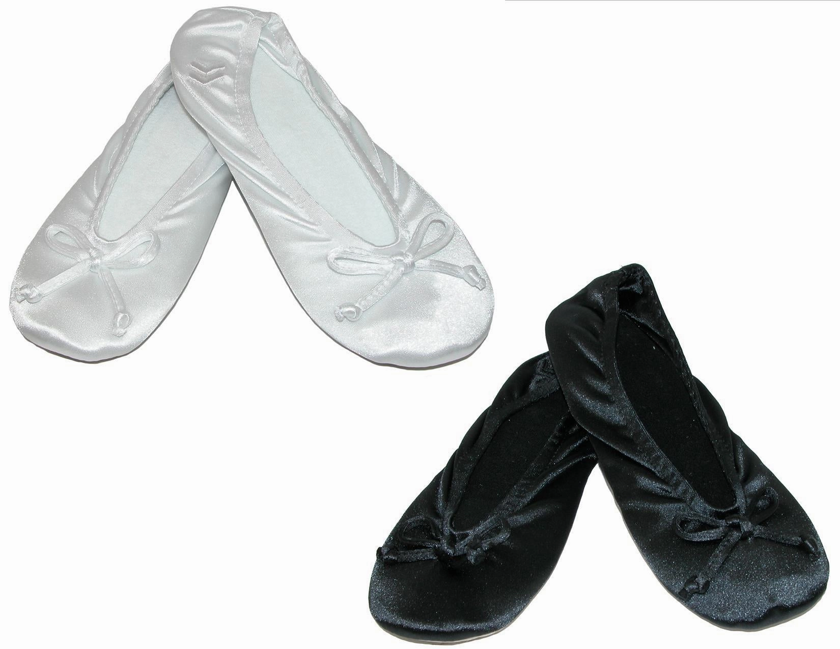 Women's Satin Plus Size Ballerina Slippers (Pack of 2) Comfy Beach Fit