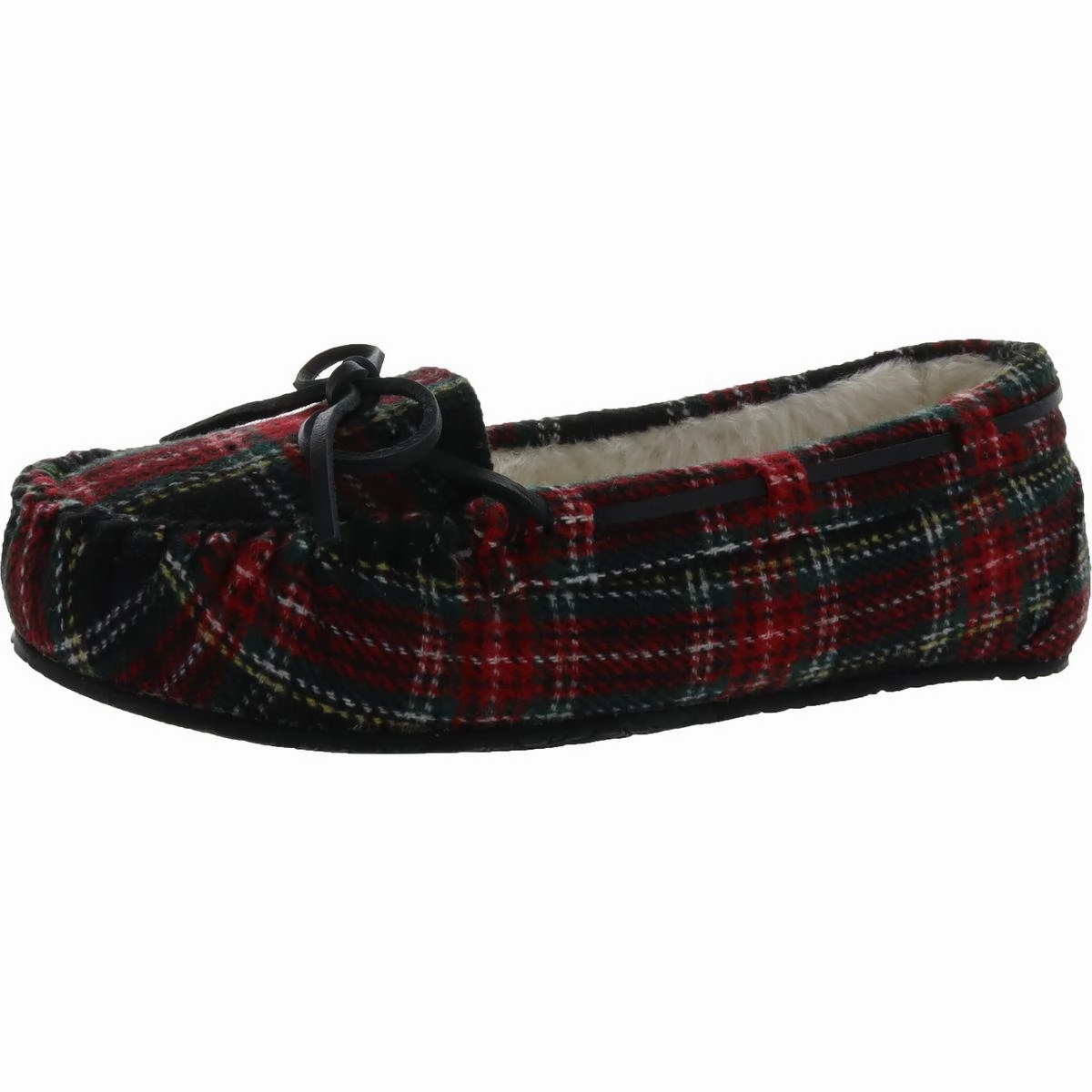Wicking Inner Layer Lodge Trapper Womens Plaid Slip On Loafer Slippers