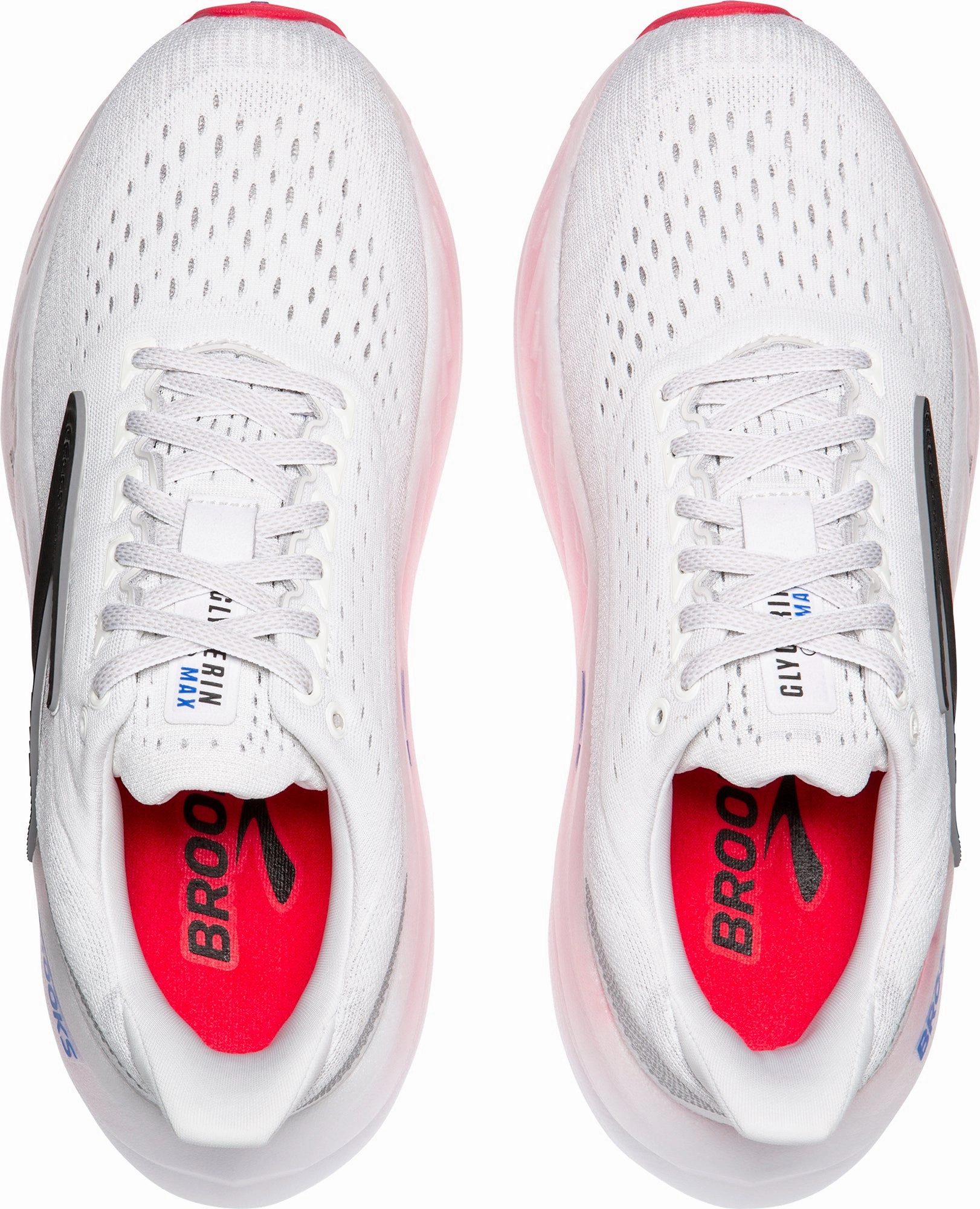 Brooks Glycerin Max Womens Running Shoes - White high - traction sole Stormy Weather Running