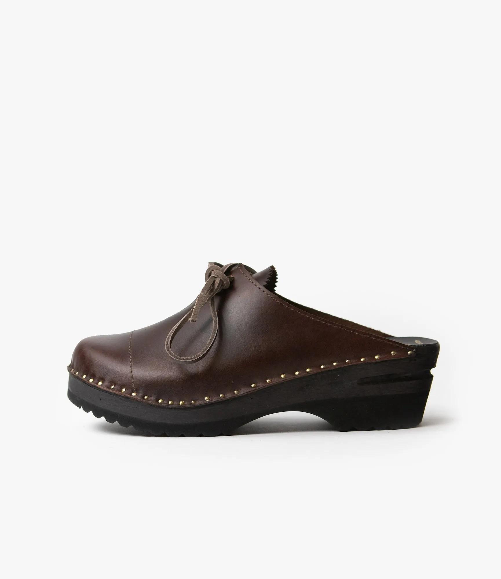 'Alps' Centre Lace Clog ?C Brown Leather Odor Neutralizing Tech