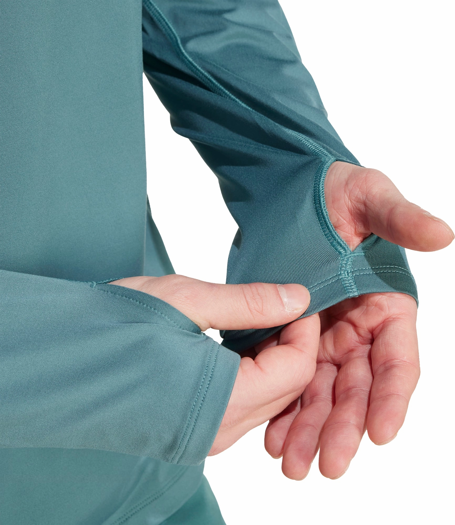 adidas Own The Run Half Zip Long Sleeve Mens Running Top - Green Present Interview