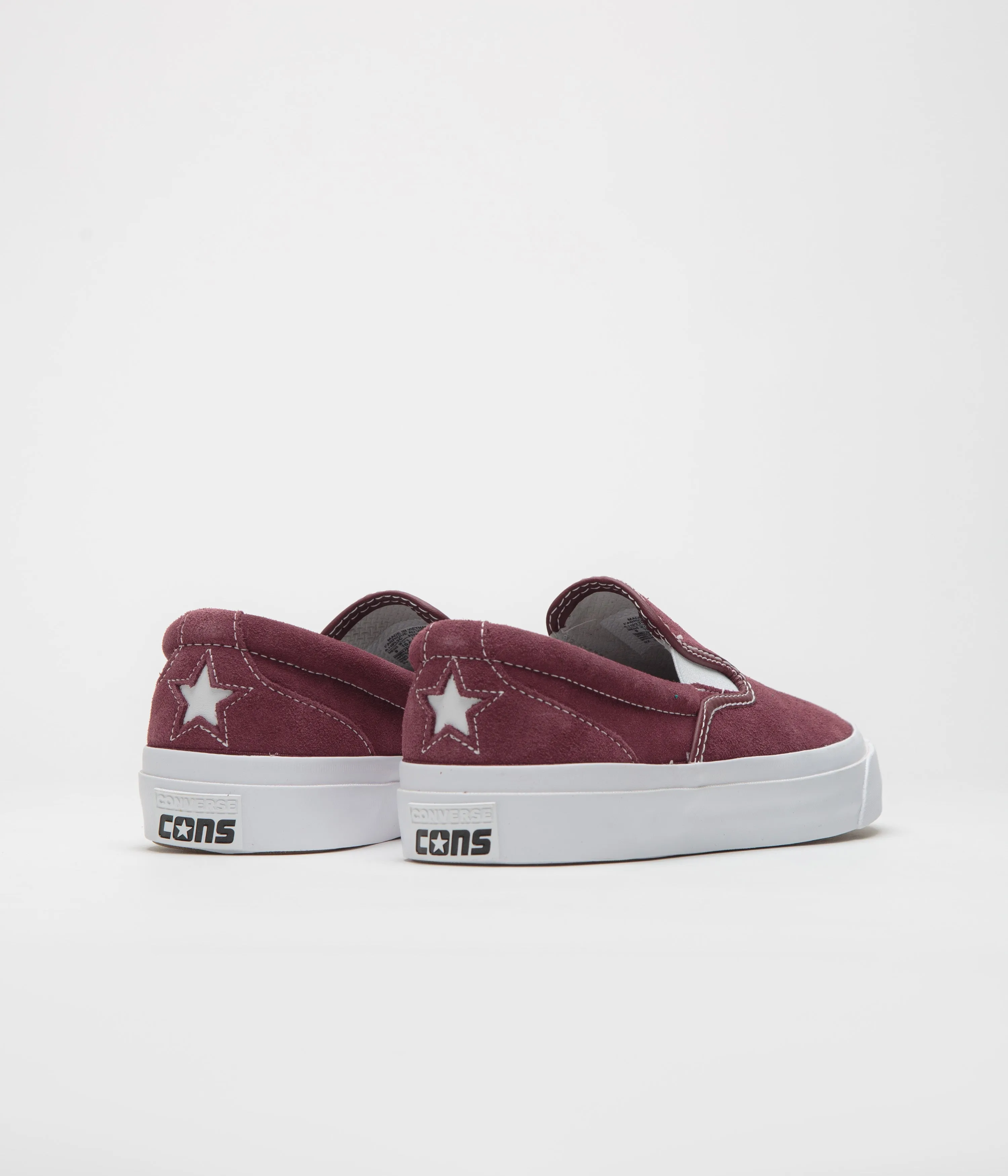 Pro Skate Action Converse One Star CC Slip Pro Shoes - Deep Bordeaux / White / White
