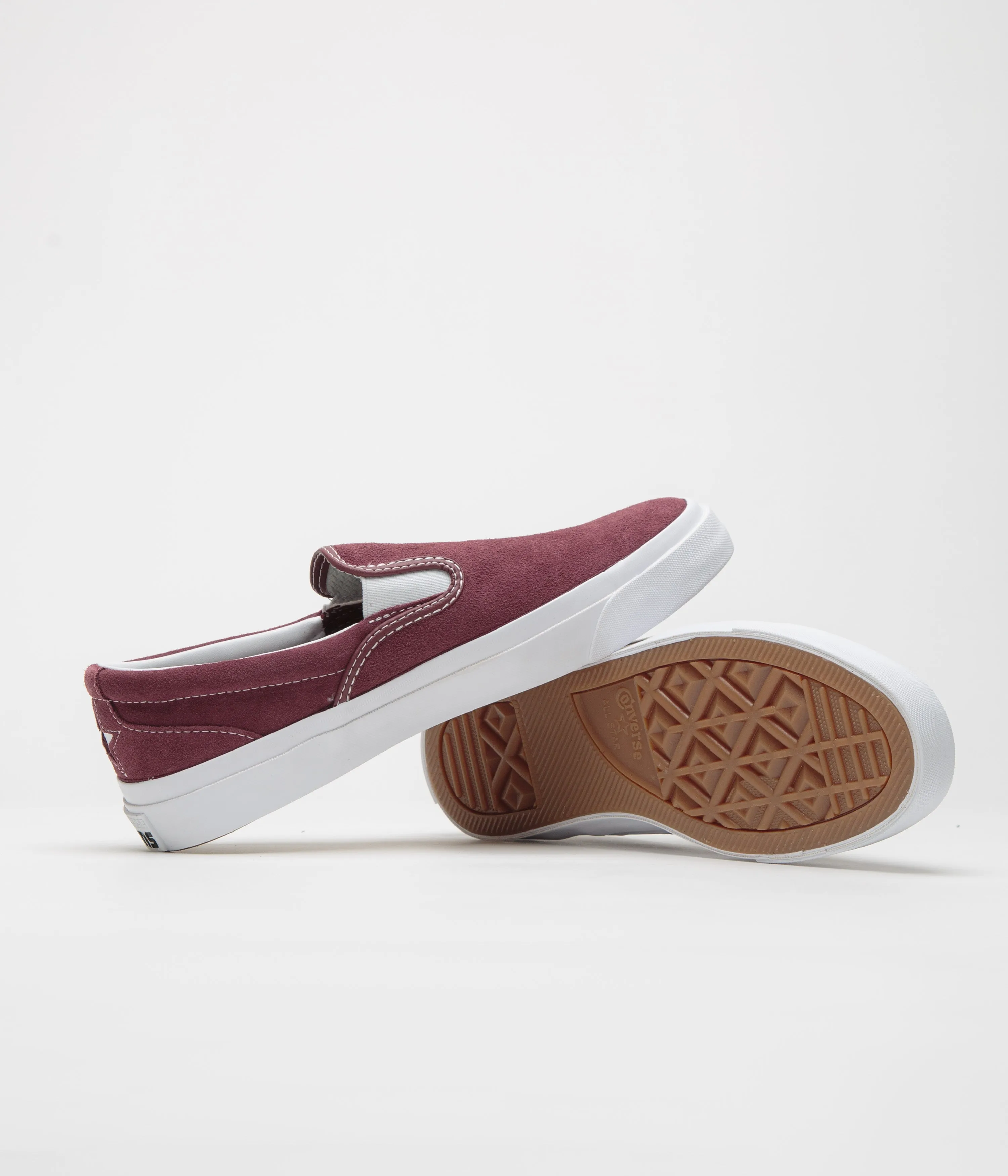 Converse One Star CC Slip Pro Shoes - Deep Bordeaux / White / White Street Ready Stable Form