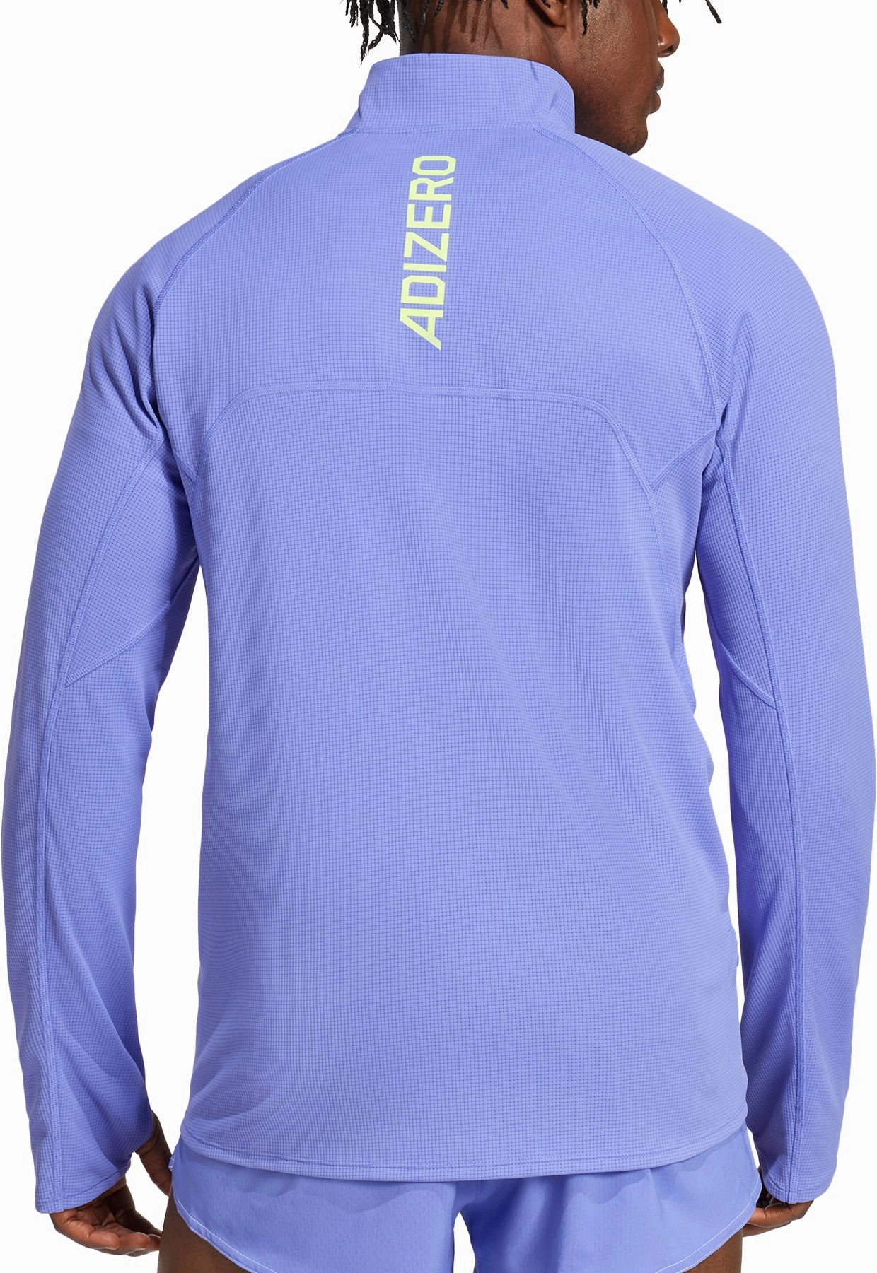 adidas Adizero Half Zip Long Sleeve Mens Running Top - Blue Hallway