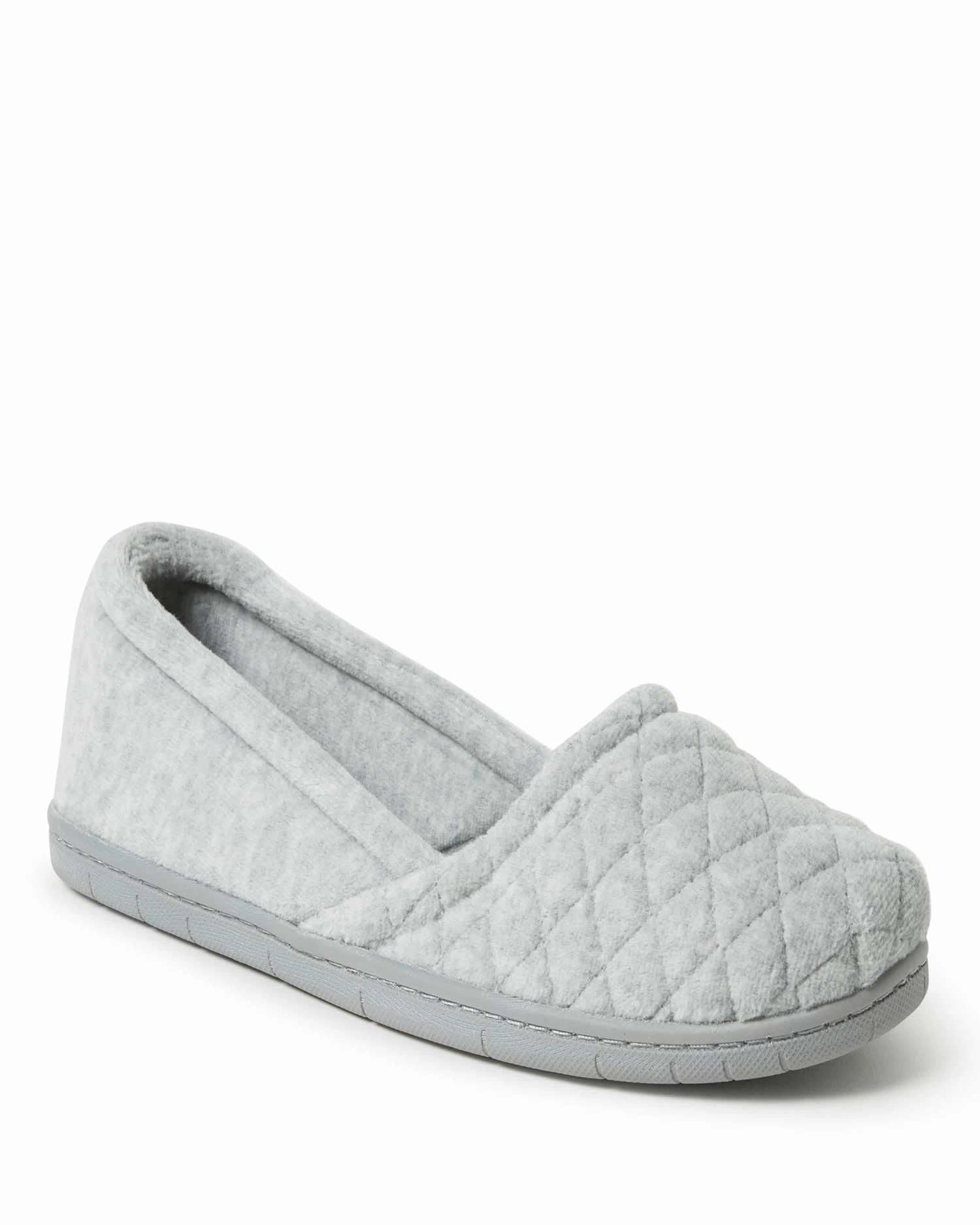 Instant Fit Shoes Slide Style Dearfoams Women's Katie Microfiber Velour Espadrille House Slipper