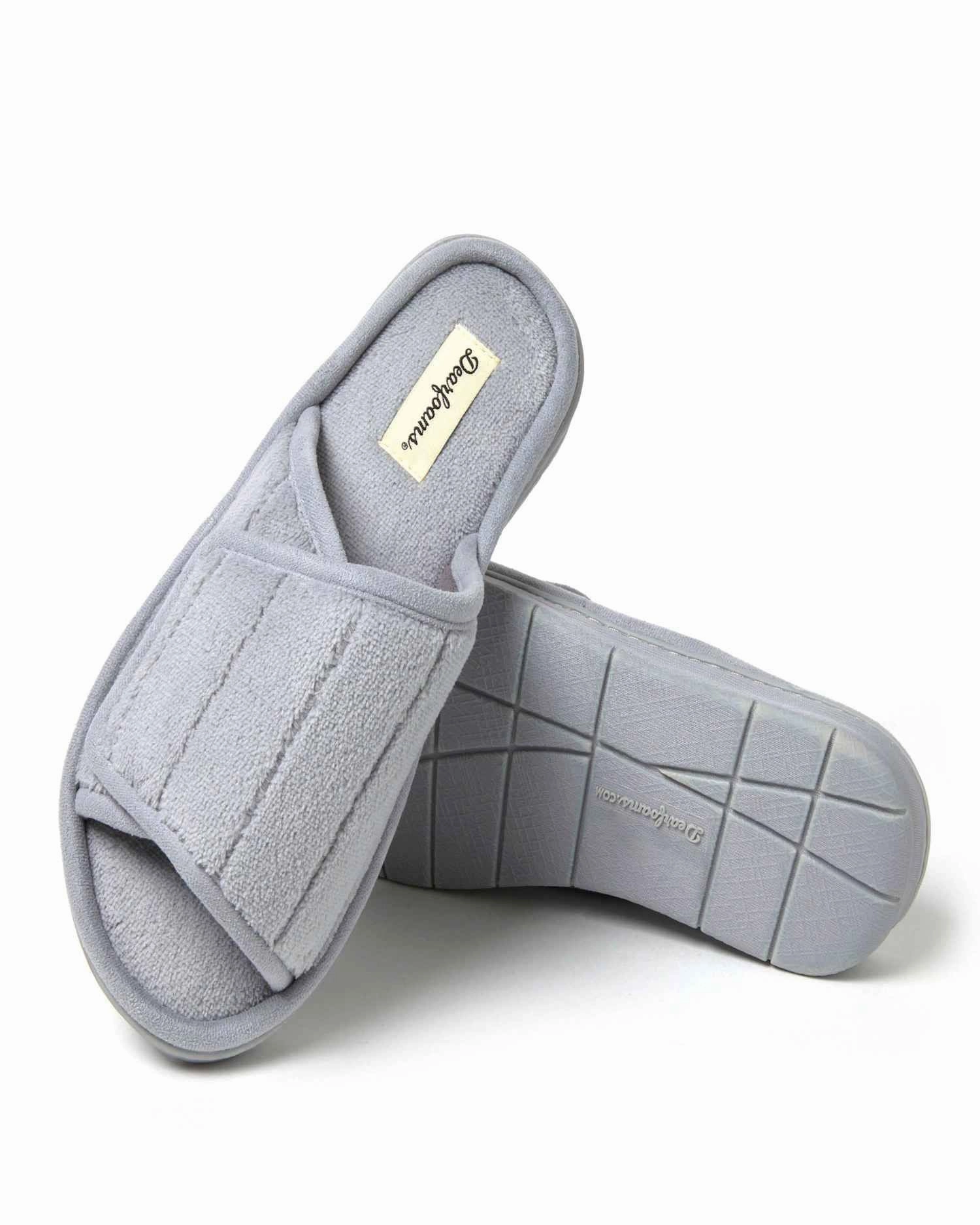 Comfort Fit Design Dearfoams Women's Mickey Terry Adjustable Shower Slide House Slipper