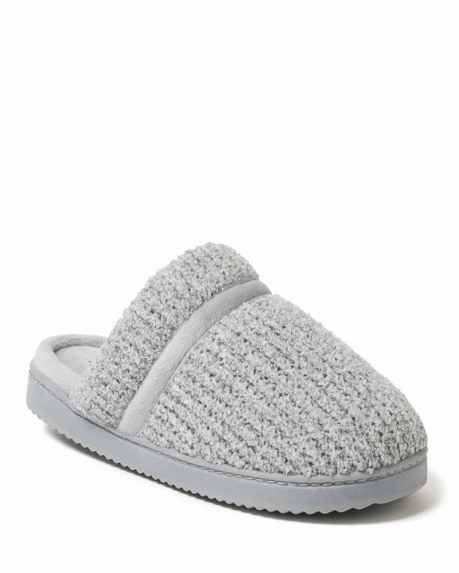 Dearfoams Women's Serena Marled Chenille Scuff House Slipper Practical Comfort Anti Bacterial Treatment