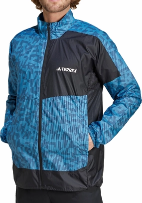 adidas Terrex Trail Mens Running Jacket - Blue Thermal Insulation