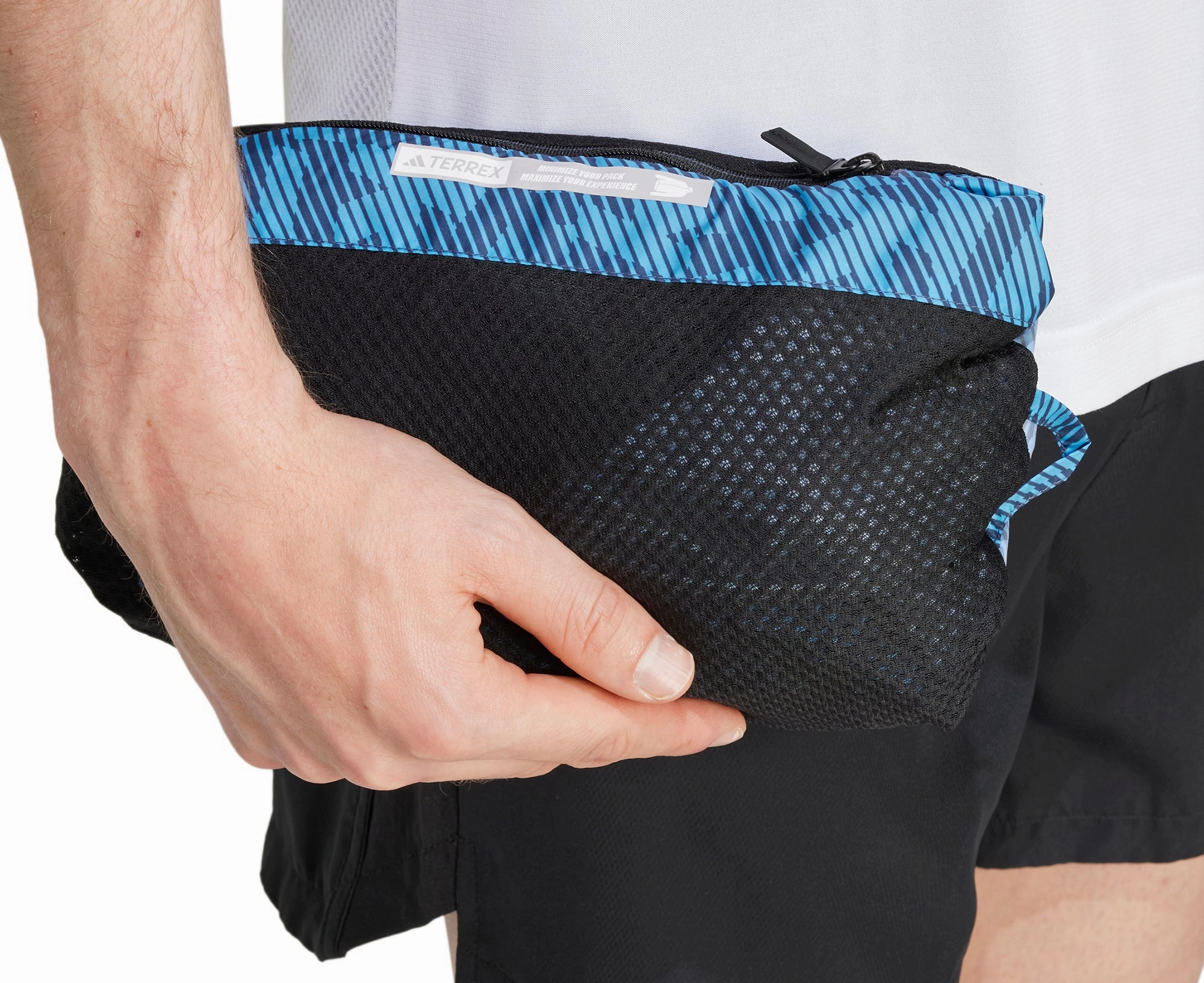 adidas Terrex Trail Mens Running Jacket - Blue Lockdown Hood Toggle