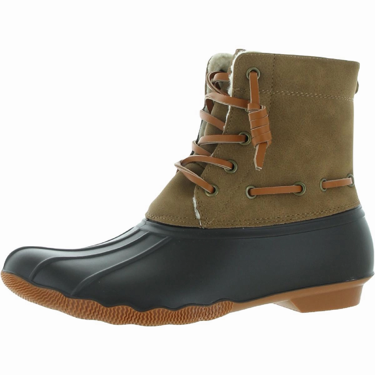 Cozy High Heel Boots Hollis Womens Faux Fur Lined Water Resistant Rain Boots