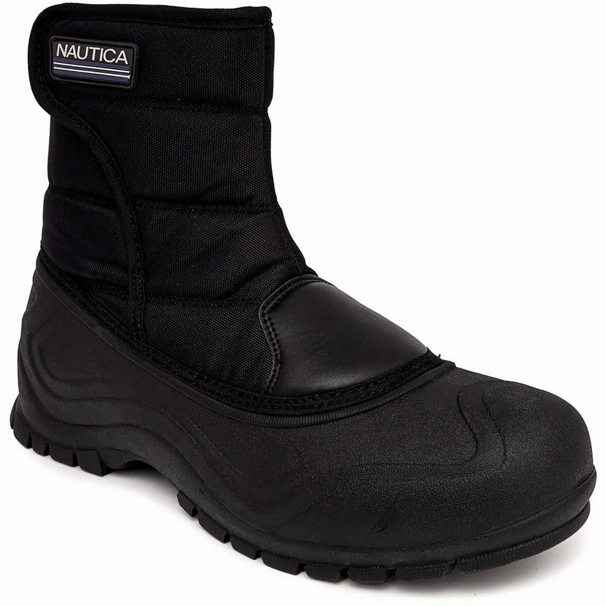 TYEE Mens Laceless Manmade Winter & Snow Boots Shock Absorbing Daily Walks Anti Odor Cold Climate