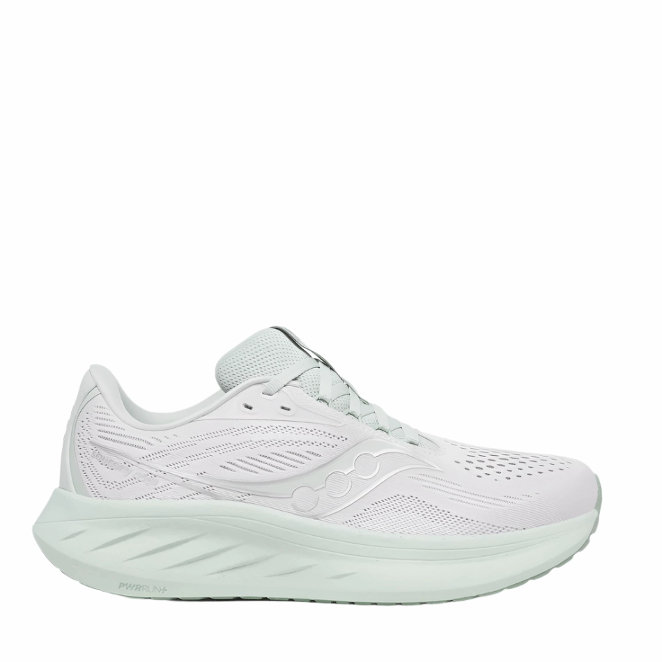Saucony Women's Ride 18 Running Shoes in Fog/Mist AW25 odor - control shoes easy - to - wear shoes