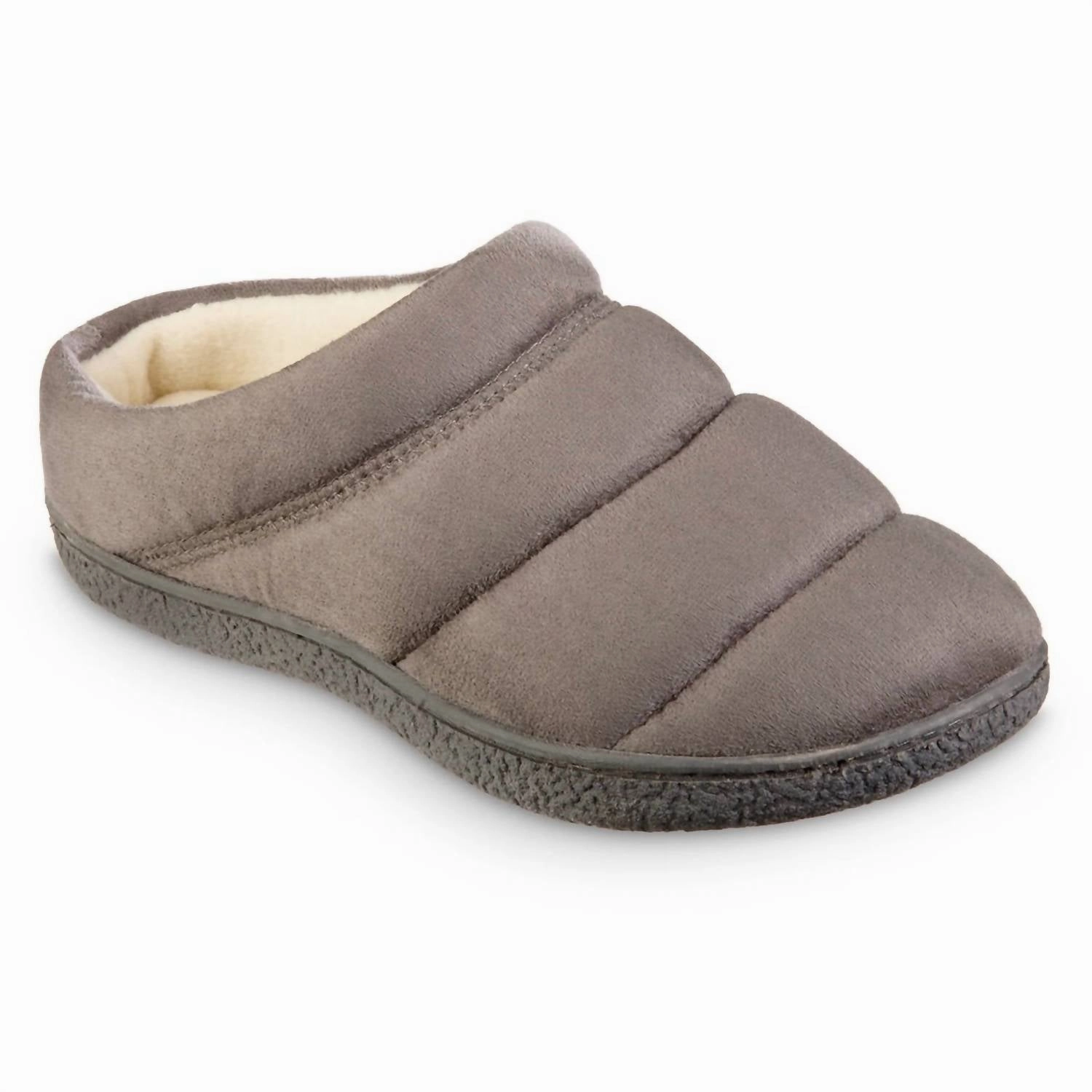 Women's Recycled Microsuede Puffer Clog Slipper In Ash Superior Durability foldable