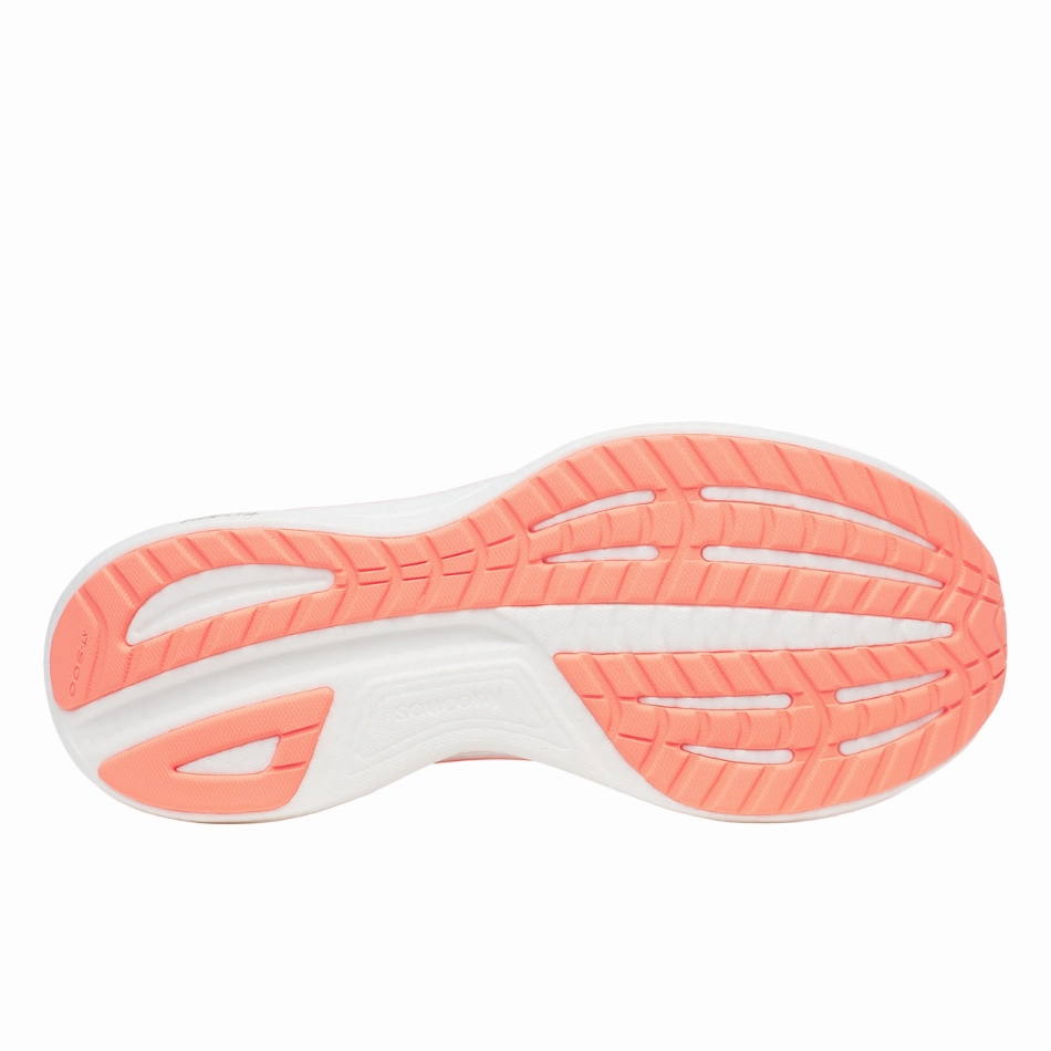 Saucony Women's Ride 18 Running Shoes in Coral/Salmon - Online Exculsive Cushioned Tongue water - sports running shoes