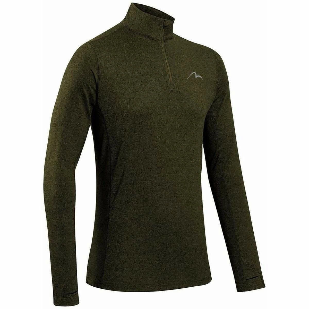 Embellish Vintage feel More Mile Core Half Zip Long Sleeve Mens Running Top - Green
