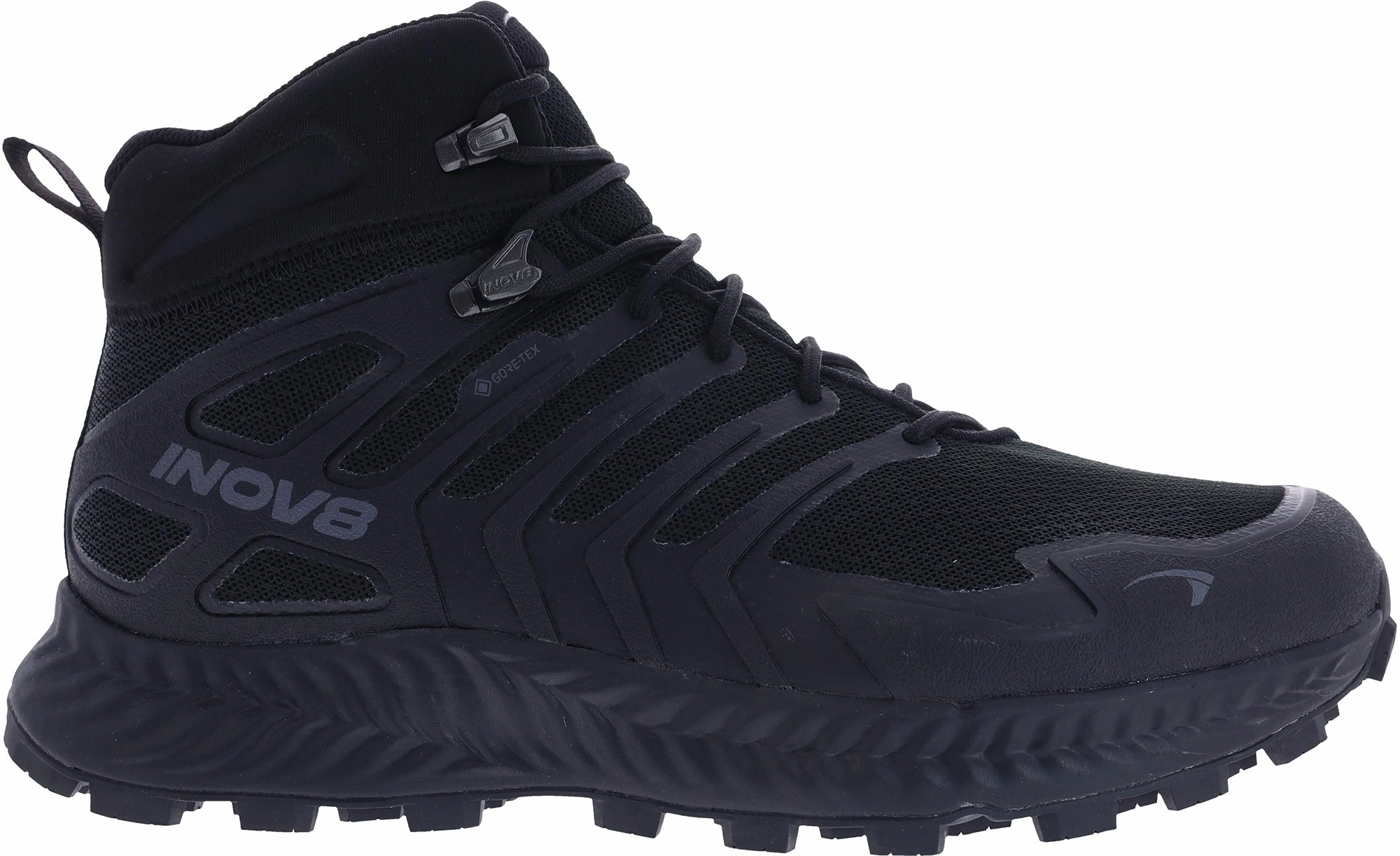 storage - friendly Inov8 Roclite Mid GORE-TEX WIDE FIT Womens Walking Boots - Black