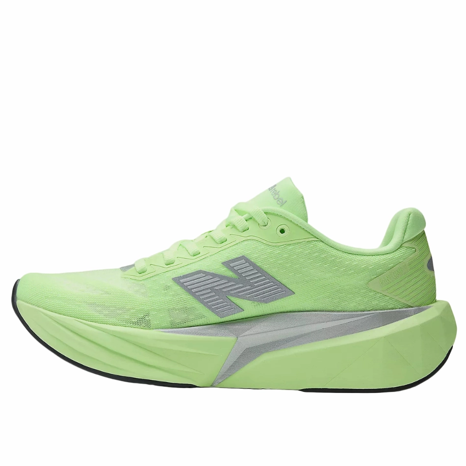 New Balance Women's Fuelcell Rebel v5 Running Shoes in Lab Green/Silver Metallic/White AW25 casual joggers motion - control running shoes