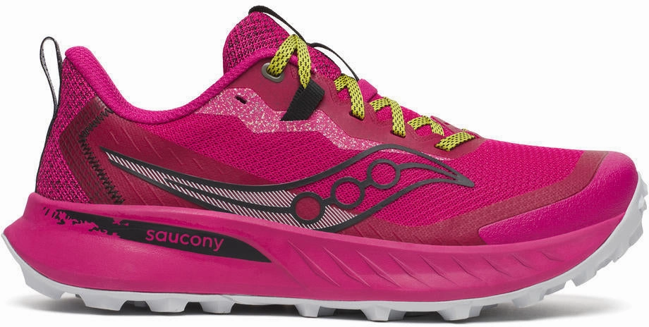 Energy Return Midsole Hygroscopic Yarn Technology Saucony Peregrine 15 Womens Running Shoes - Pink