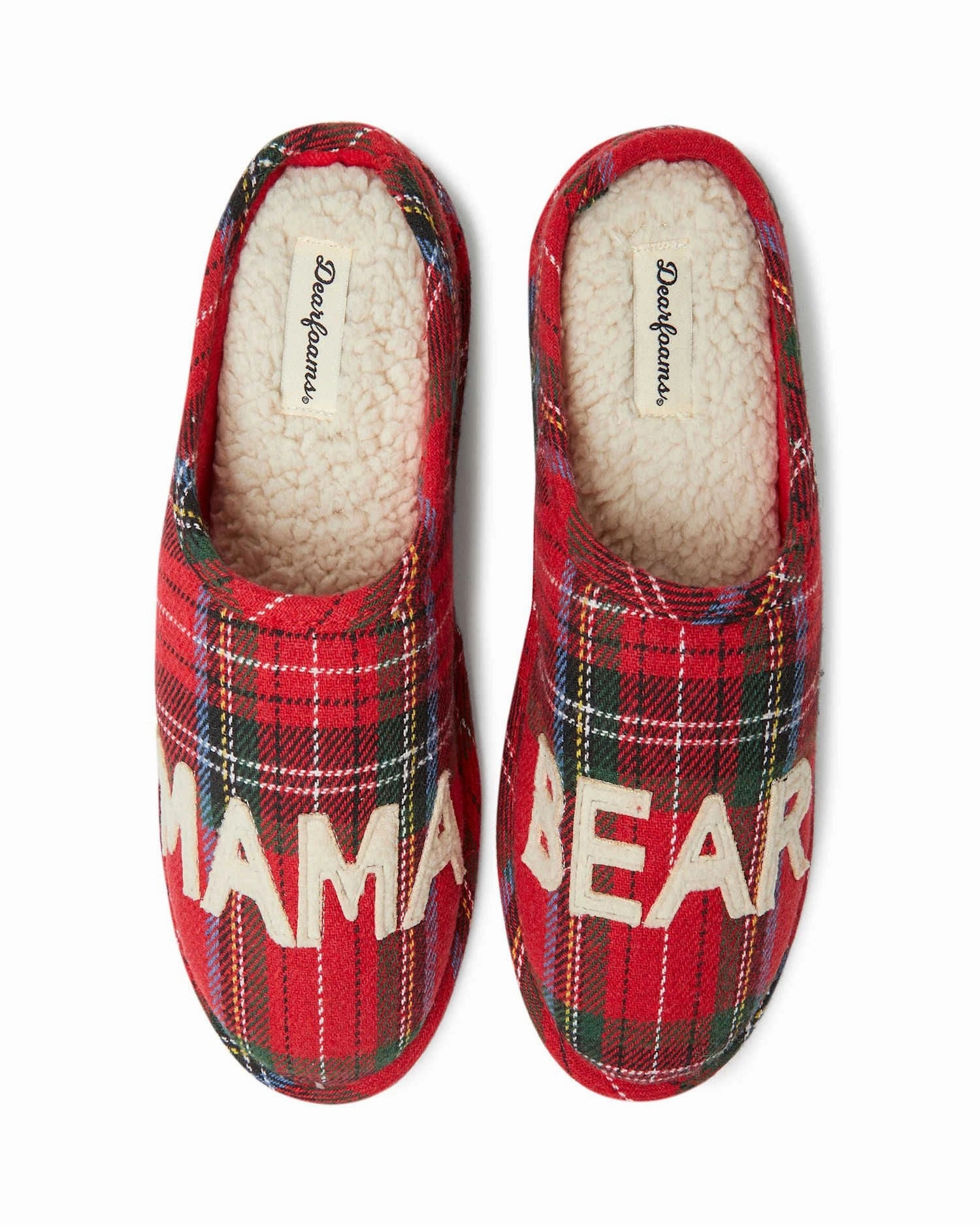 Classic Slides Easy Fit Dearfoams Women's Plaid Mama Bear Mom Clog House Slipper