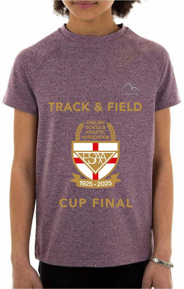 More Mile ESAA Cup Final Junior Short Sleeve Running Top - Purple Effortless Wearable Reinforced Hems